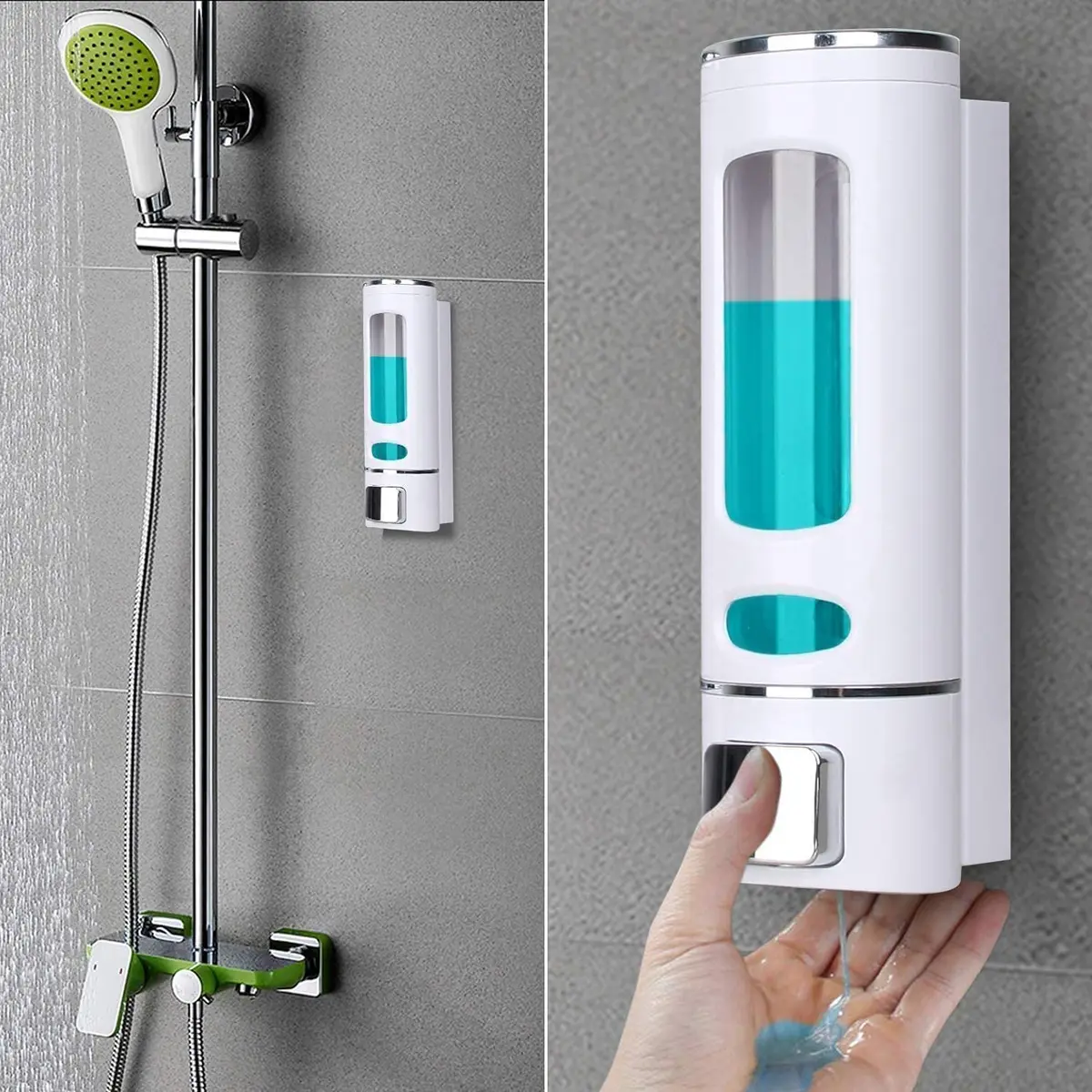 KITSCH Abs Plastic Liquid Soap Dispenser 400 Ml White Wall Mount | Durable & Maintenance-Free - view 5