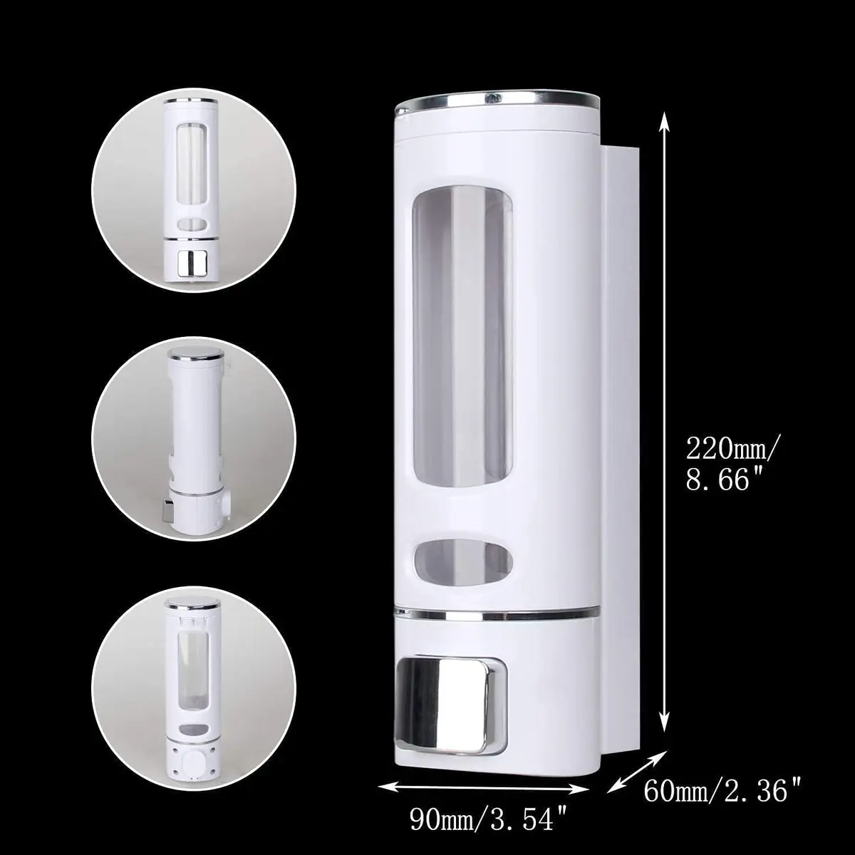 KITSCH Abs Plastic Liquid Soap Dispenser 400 Ml White Wall Mount | Durable & Maintenance-Free - view 6