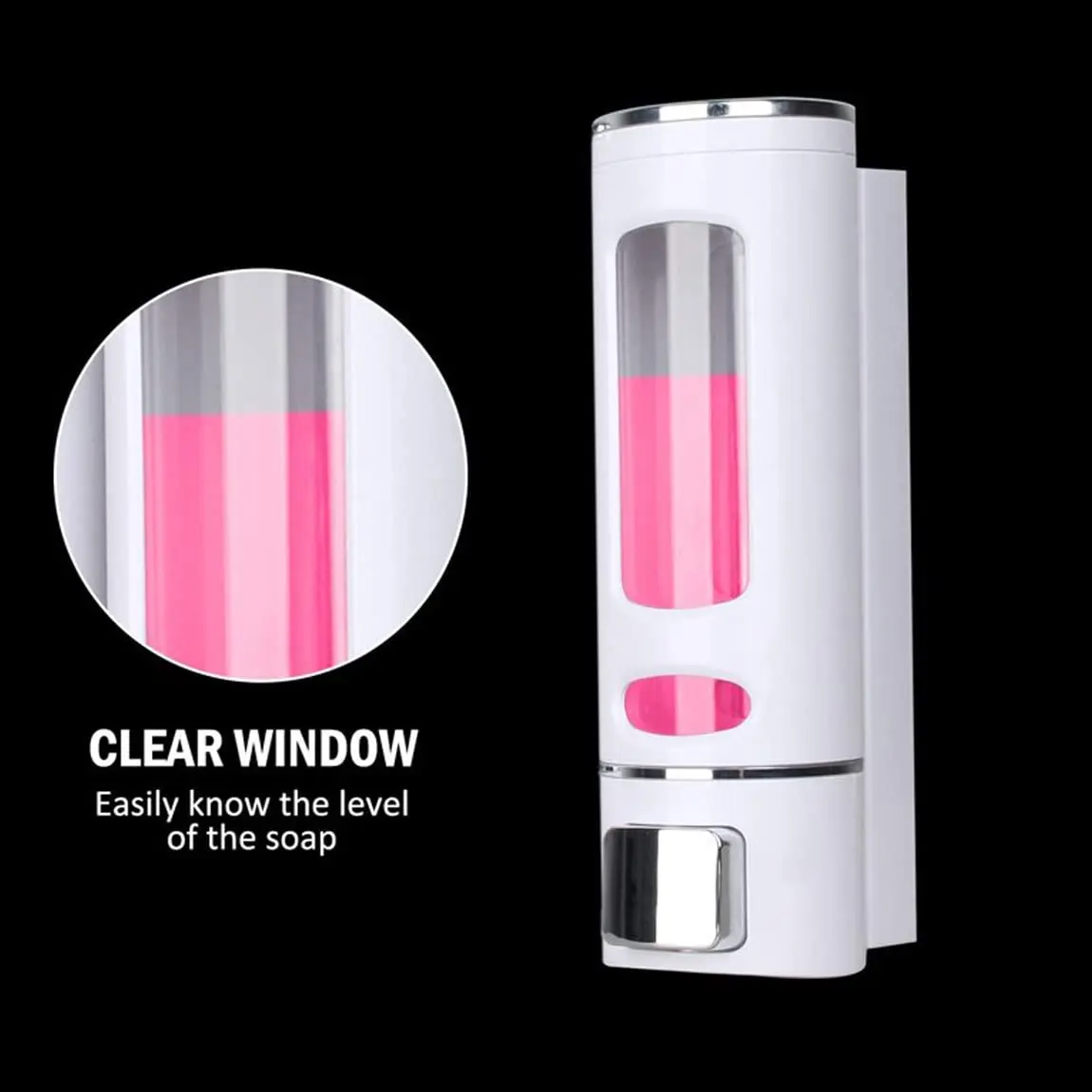 KITSCH Abs Plastic Liquid Soap Dispenser 400 Ml White Wall Mount | Durable & Maintenance-Free - view 3