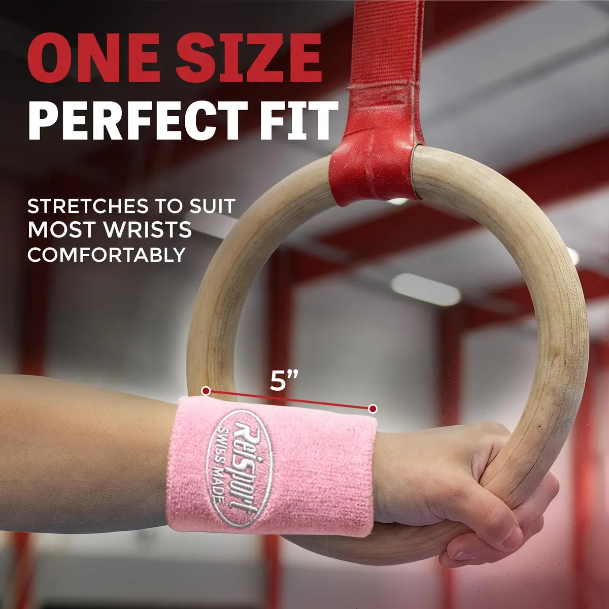Reisport Gymnastics Wristband Pink 11.4 cm (4.5 inches) | Sweat-Wicking Swiss Made - view 2