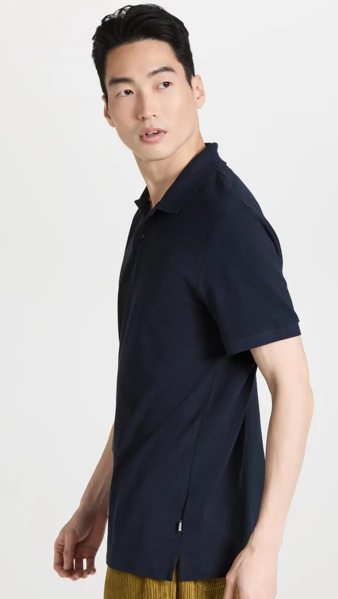 BOSS Pallas Polo Shirt, Dark Blue, XXL | Classic Regular Fit, Cotton, Short Sleeve - view 4