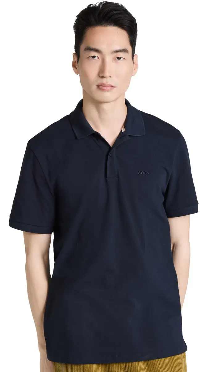 BOSS Pallas Polo Shirt, Dark Blue, XXL | Classic Regular Fit, Cotton, Short Sleeve - main product image