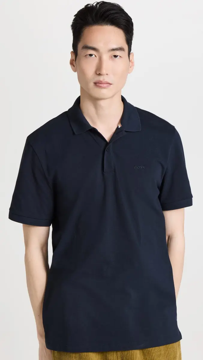 BOSS Pallas Polo Shirt, Dark Blue, XXL | Classic Regular Fit, Cotton, Short Sleeve - view 2