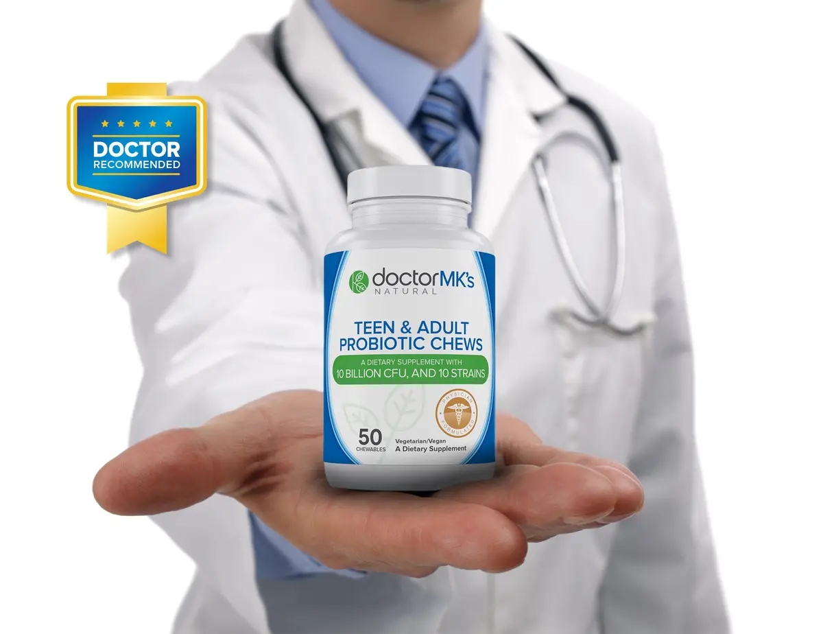 doctor MK's NATURAL Teen/Adult Probiotics Chewable 50 Count | Sugar Free Wild Berry Flavor for Gut & Immunity - view 4