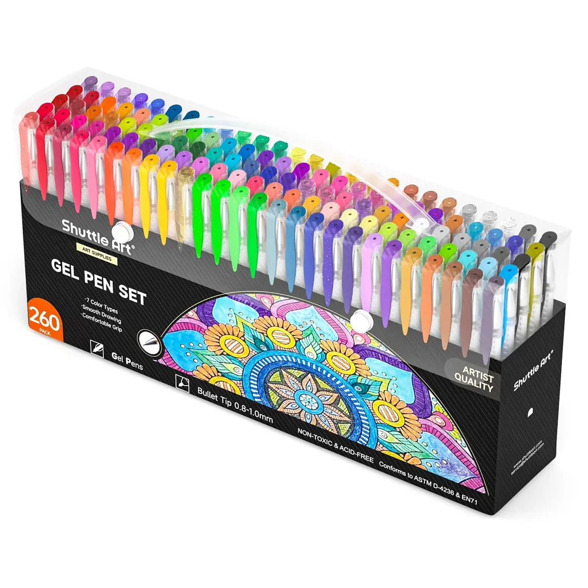 Shuttle Art Gel Pens Set, 130 Colors with 130 Refills | Smooth, Non-Toxic Art Supplies for Adults & Kids - main product image