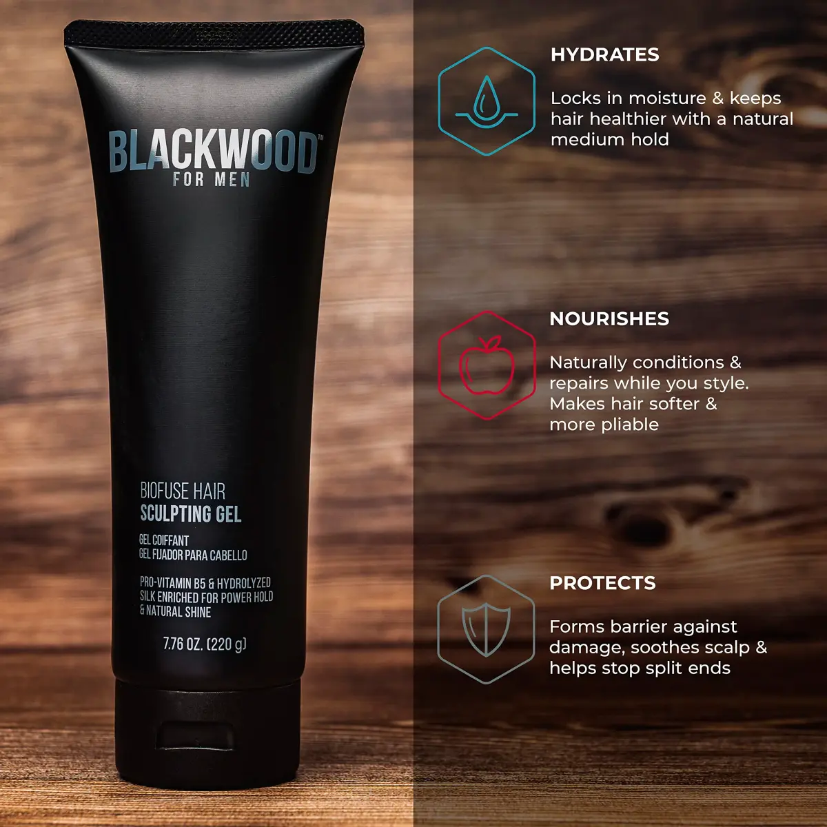 Blackwood For Men BioFuse Hair Sculpting Gel 220ml (7.76 Oz) | Medium Hold, Vegan Formula - view 5