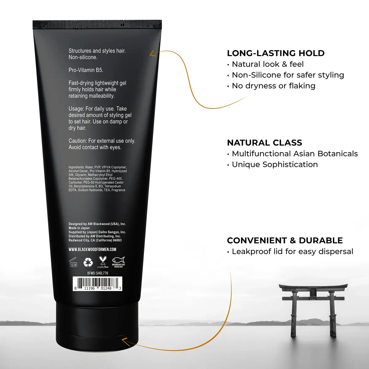 Blackwood For Men BioFuse Hair Sculpting Gel 220ml (7.76 Oz) | Medium Hold, Vegan Formula - view 2