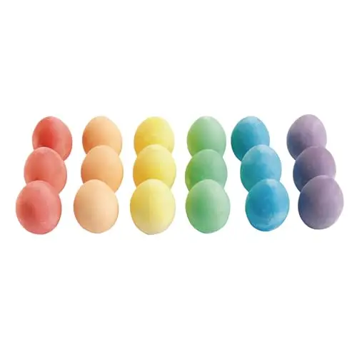 Colorations Chunky Chalk Eggs, Set of 18, 2 1/8 x 1 1/2 inches | Non-Toxic Sidewalk Chalk for Kids - main product image