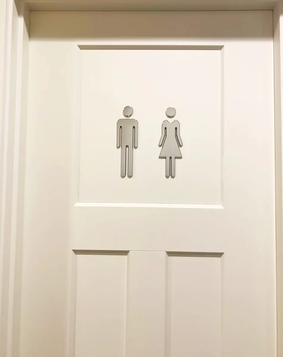 RJWKAZ Acrylic Signage 7.8" Silver | Acrylic Adhesive Backed Bathroom Sign - view 5