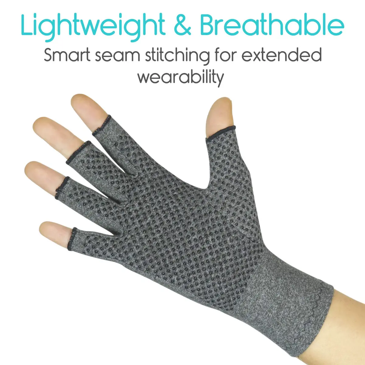 Vive Fingerless Compression Gloves for Arthritis - Textured Grip Support (60-120c) - view 8