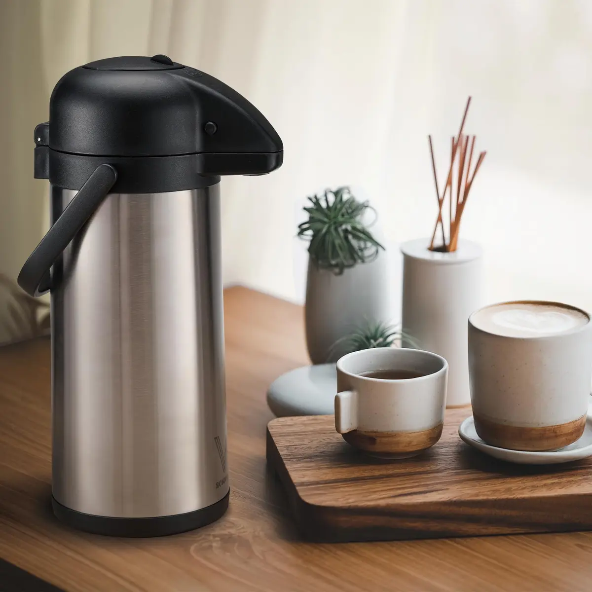 VONDIOR 85 oz (2.5L) Insulated Stainless Steel Coffee Carafe with Pump | Keeps Hot/Cold 20H - view 2