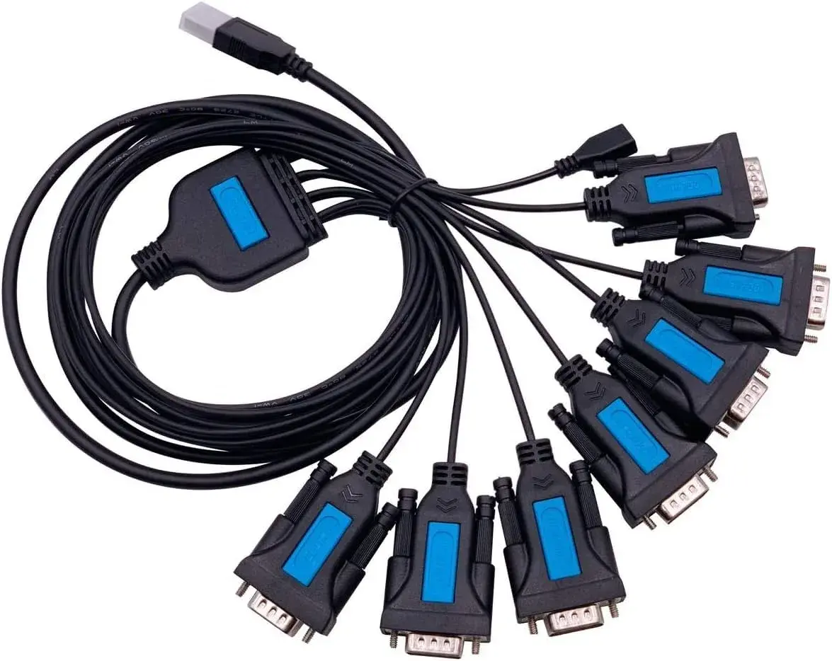 TECHTOO USB to RS232 DB9 Serial Adapter Cable 1.8m (6ft) Male-to-Male with Prolific Chip | Connects PCs, Routers, Modems to USB - main product image