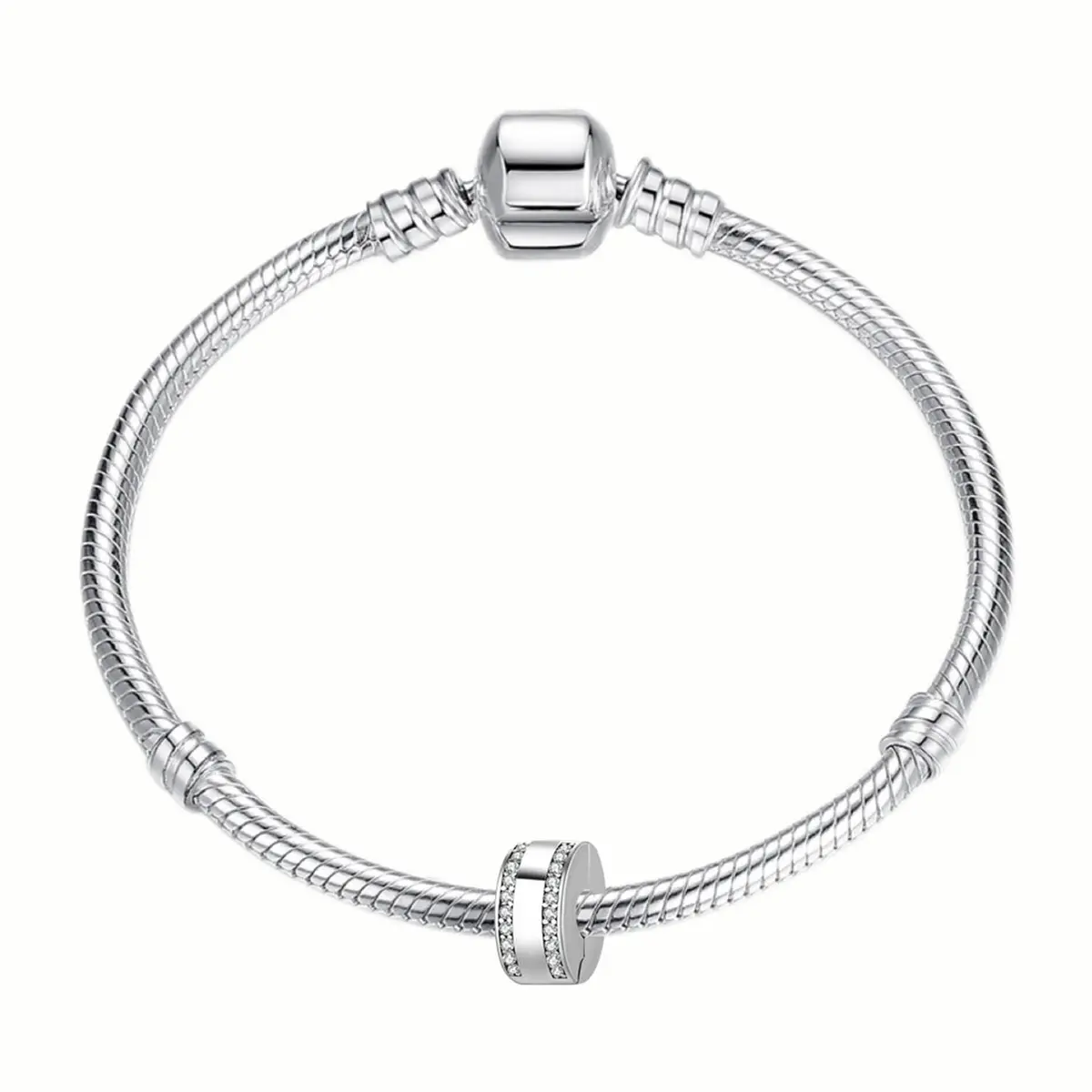 Lamoony Charm Sterling Silver Bead for Pandora Bracelet | Elegant Add-a-Bead Accessory (70-120 chars) - view 7
