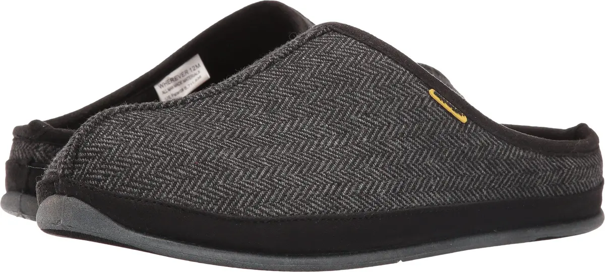 Deer Stags Wherever Tweed Slipper, Black Tweed, 16 Wide | Indoor/Outdoor Comfort Slip-On - main product image