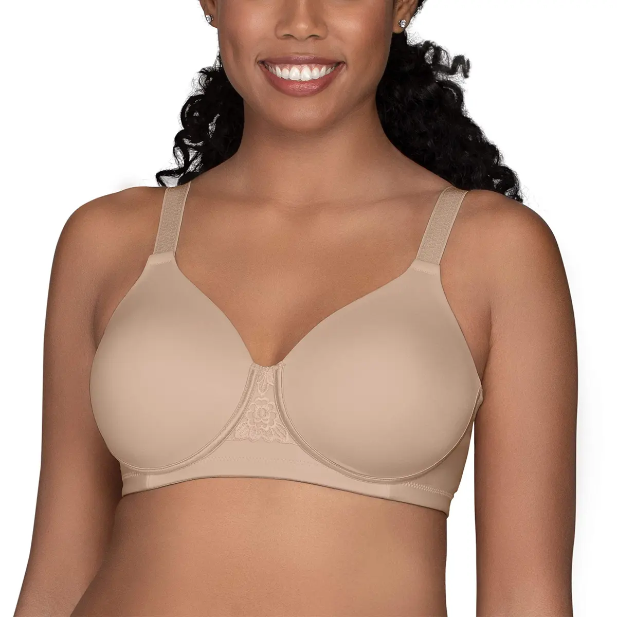 Vanity Fair Full Figure Support Bra Beige 36DD | Wirefree 4-Way Stretch Comfort - main product image