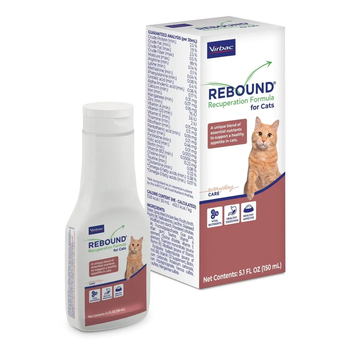 Virbac Rebound Recuperation Formula for Cats Hydration Support Liquid | 156 ml (5.1 Fl Oz) - view 2