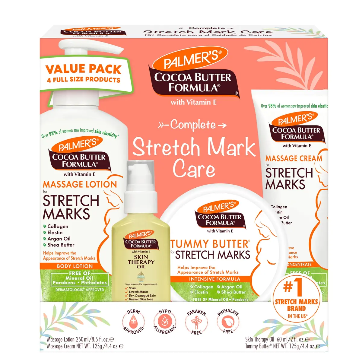 Palmer's Pregnancy Essentials Skin Care Kit, Cocoa Butter Formula (4 Piece) | Reduce Stretch Marks & Scars During Pregnancy - main product image