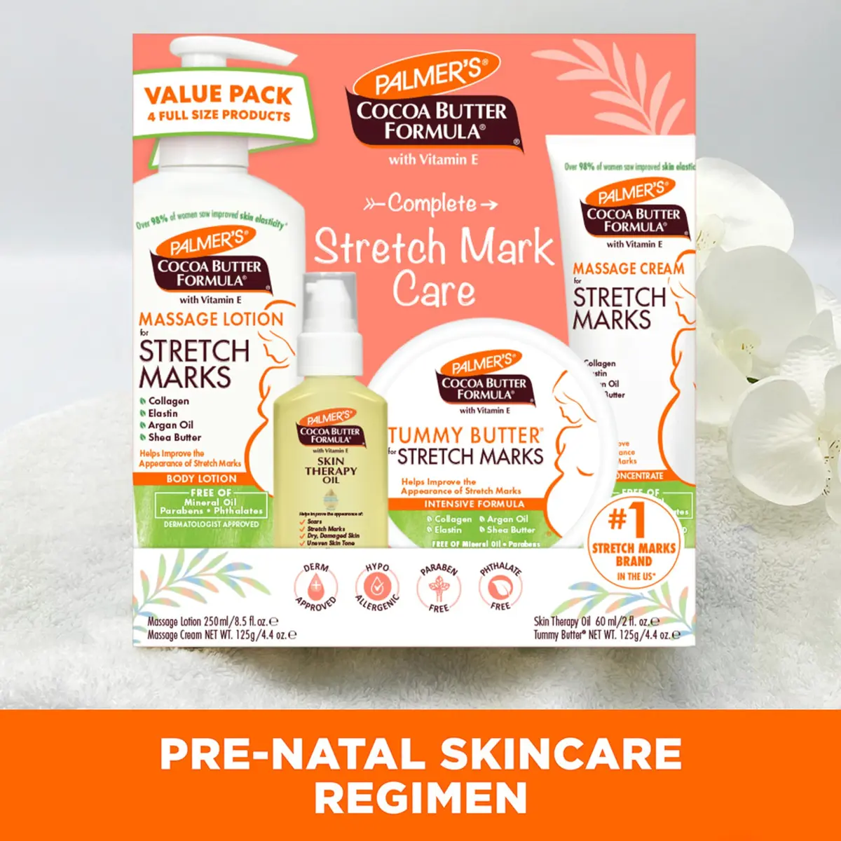 Palmer's Pregnancy Essentials Skin Care Kit, Cocoa Butter Formula (4 Piece) | Reduce Stretch Marks & Scars During Pregnancy - view 2