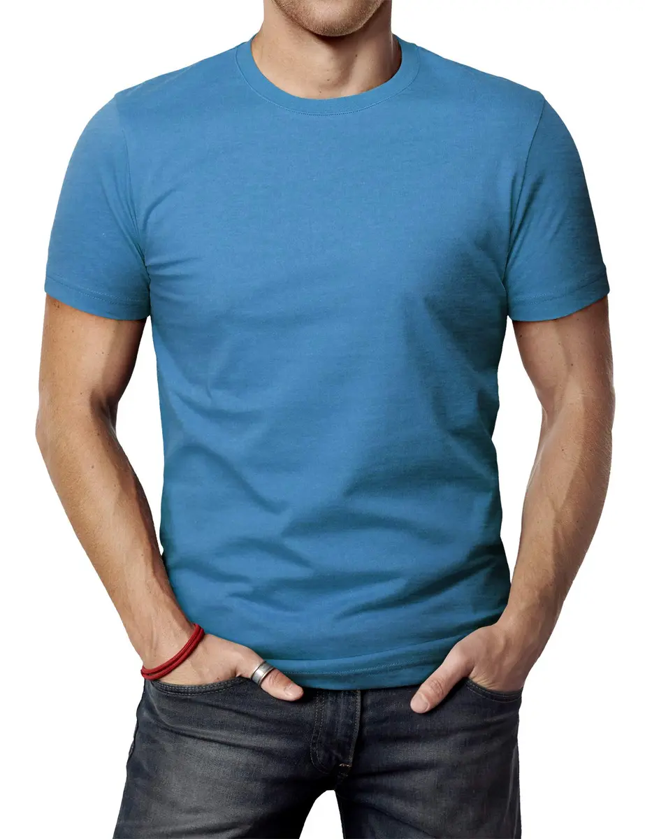 H2H Men's Soft Crewneck Shirts Ultra Blue XL | Comfortable Slim Fit for Daily Wear - view 2