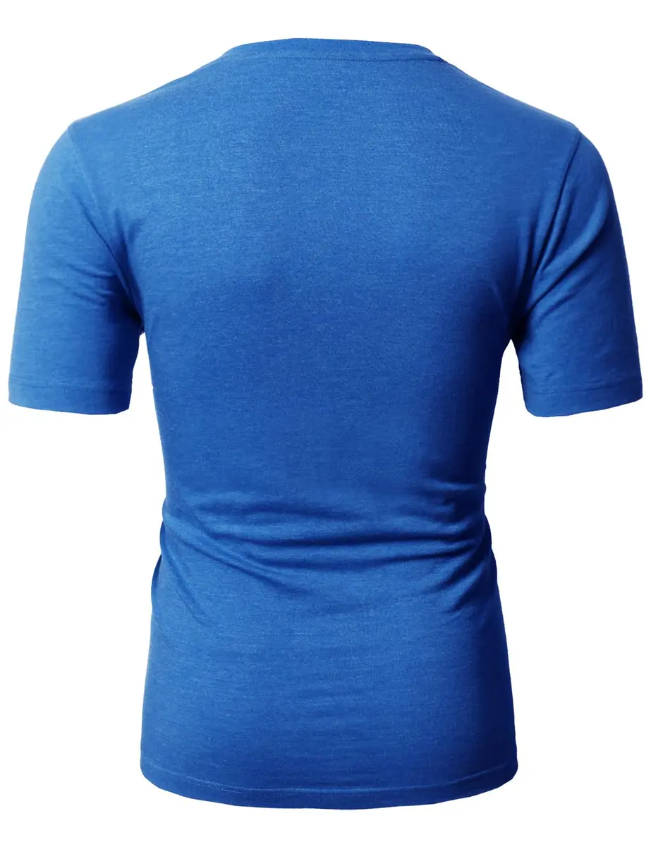 H2H Men's Soft Crewneck Shirts Ultra Blue XL | Comfortable Slim Fit for Daily Wear - view 4
