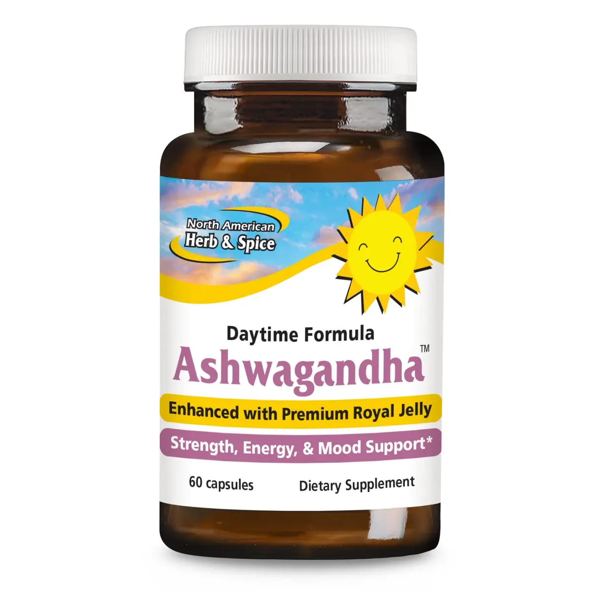 NORTH AMERICAN HERB & SPICE Ashwagandha Capsules 60 | Boost Energy & Hormonal Balance - main product image