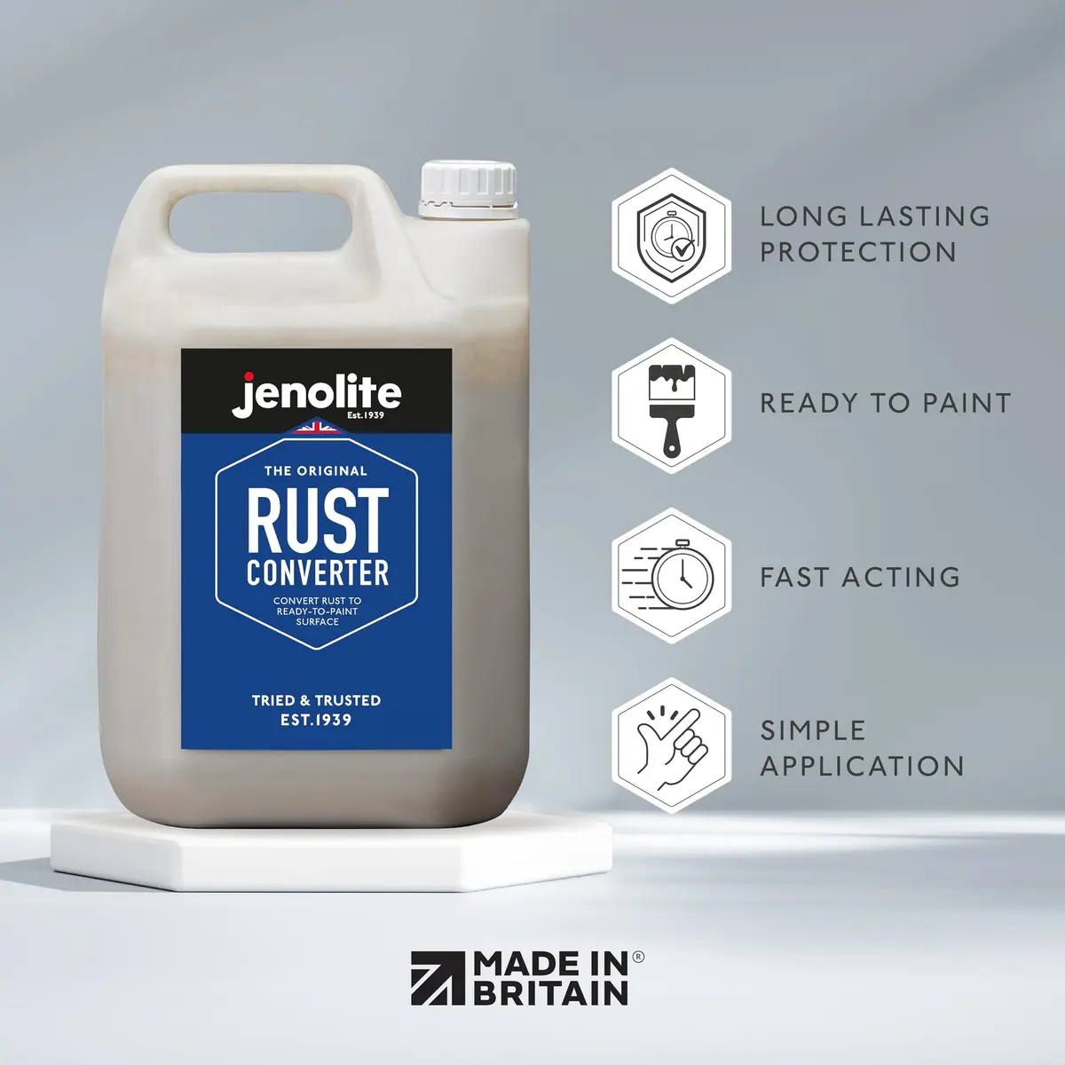 JENOLITE Rust Converter Liquid 1.32 gal | Fast-Acting Water-Based Rust Neutralizer - view 2