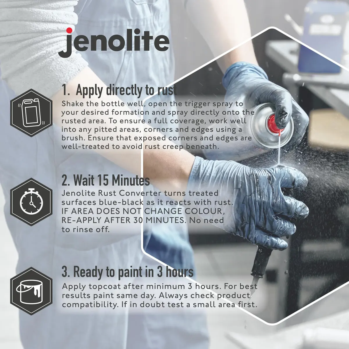 JENOLITE Rust Converter Liquid 1.32 gal | Fast-Acting Water-Based Rust Neutralizer - view 3