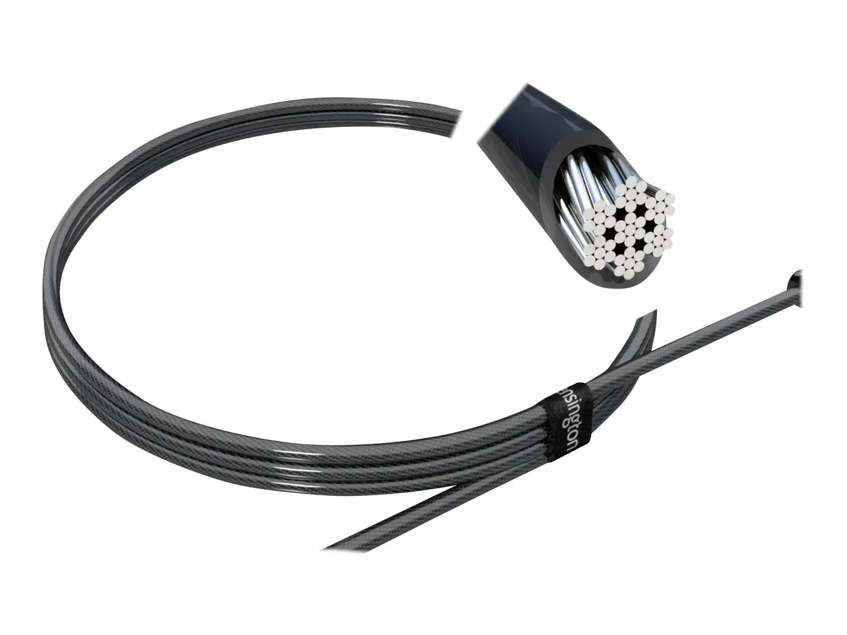Kensington Desktop & Peripherals Locking Kit 2.0, Black | 2.44m (8ft) Cut-Resistant Carbon Steel Cable - view 3