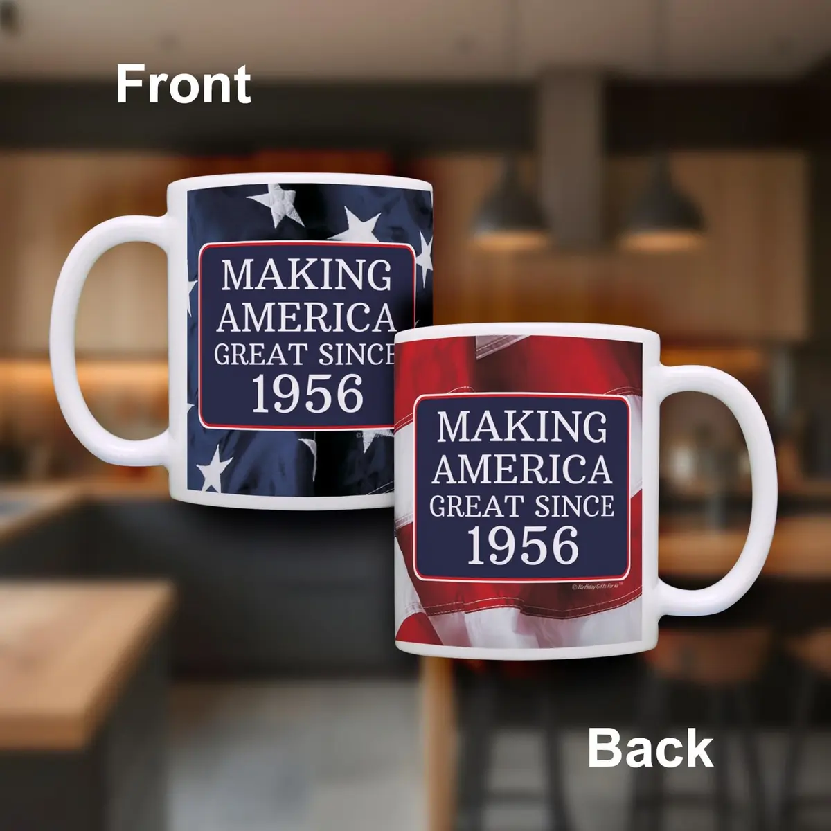 ThisWear Making America Great Since 1956 Flag 11oz Coffee Mug | Classic Ceramic Design, Microwave & Dishwasher Safe - view 2