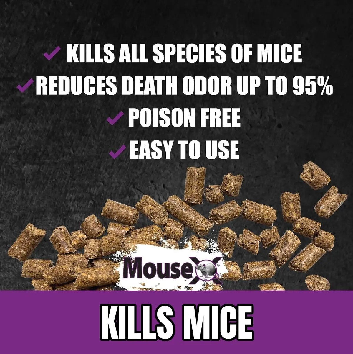 MouseX Ready-to-Use Pre-Measured 3 oz Bait Trays | Humane Mouse Killer Pellets, 2-Pack, Non-Toxic, Safe for Indoors & Outdoors - view 5