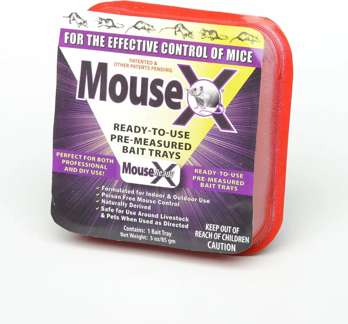 MouseX Ready-to-Use Pre-Measured 3 oz Bait Trays | Humane Mouse Killer Pellets, 2-Pack, Non-Toxic, Safe for Indoors & Outdoors - view 2