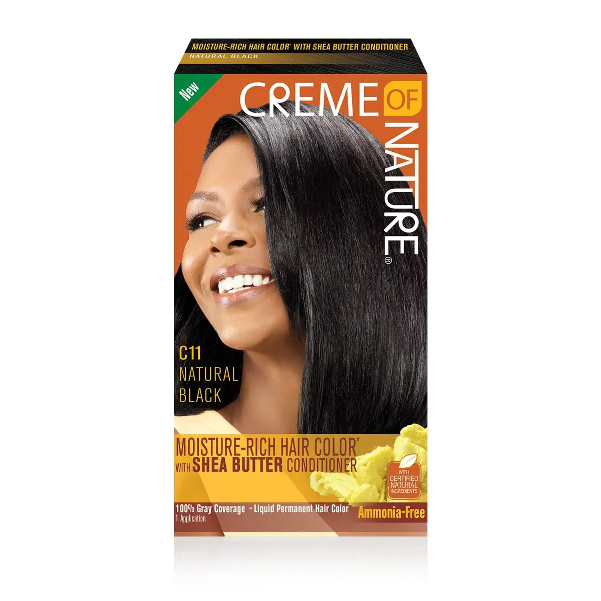 Creme of Nature Moisture-Rich Hair Color C11 Natural Black | Ammonia-Free, 1 Pack, Long-Lasting Shine - main product image