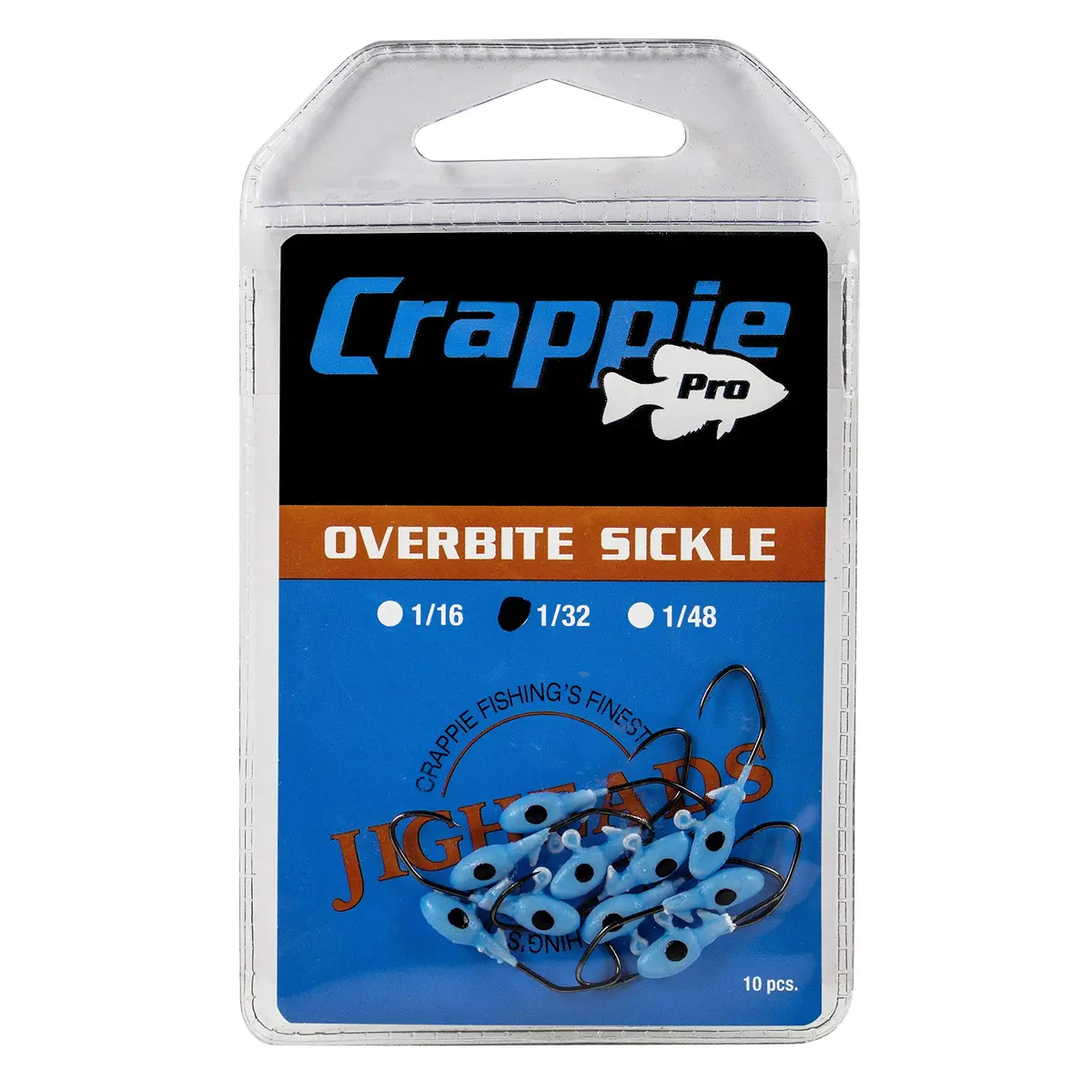 Gene Larew Crappie Pro Overbite Sickle Mo' Glo Glow-in-the-Dark Jig Heads 1/32 oz | Bright Glow for Crappie Fishing - view 2