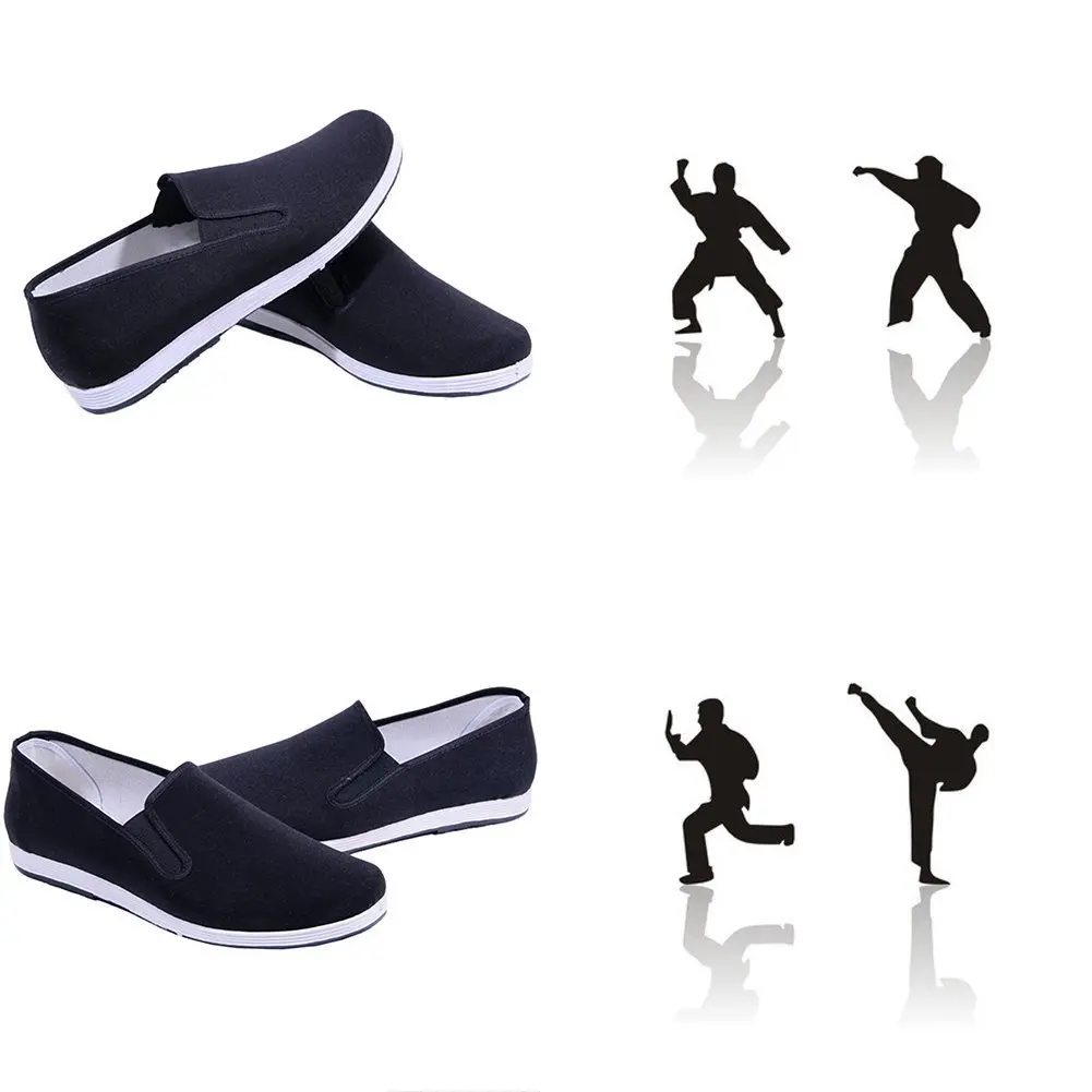 APIKA Traditional Old Beijing Shoes Kung Fu Tai Chi Shoes Rubber Sole Black | Unisex Chinese Culture - view 6