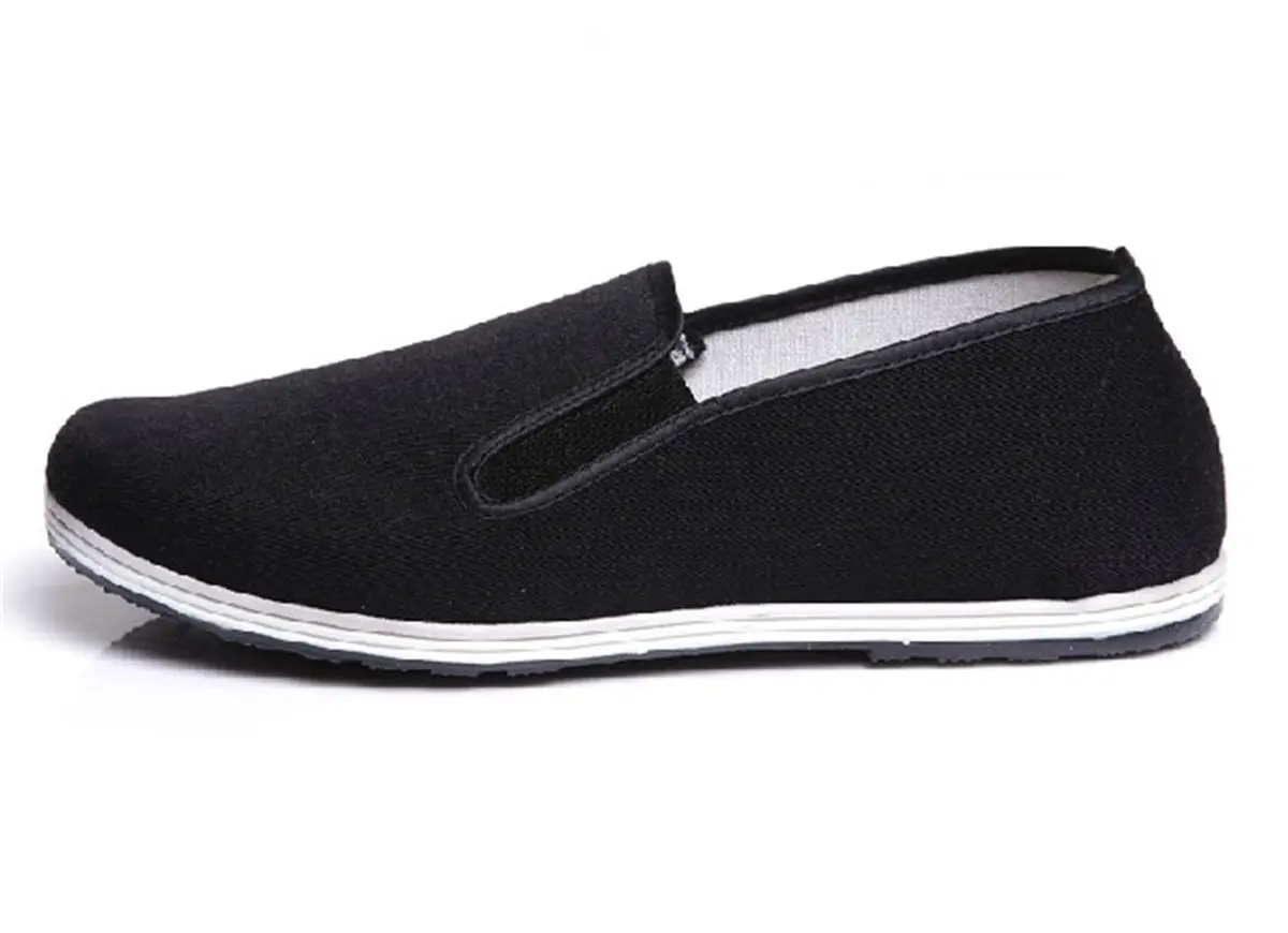 APIKA Traditional Old Beijing Shoes Kung Fu Tai Chi Shoes Rubber Sole Black | Unisex Chinese Culture - view 2
