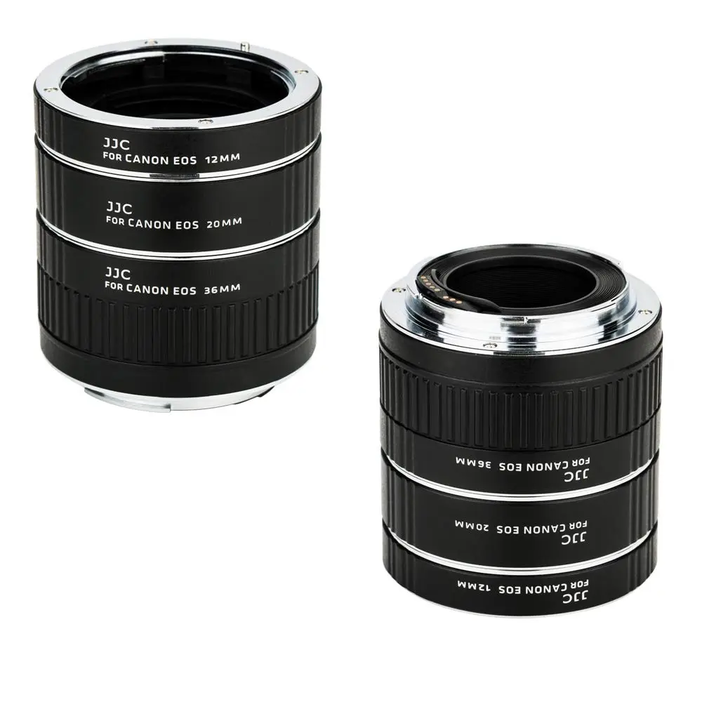 JJC Auto Focus Macro Extension Tube Set for Canon EF/EF-S Mount Cameras & Lenses (12mm, 20mm, 36mm Tubes) | For Macro Photography - main product image