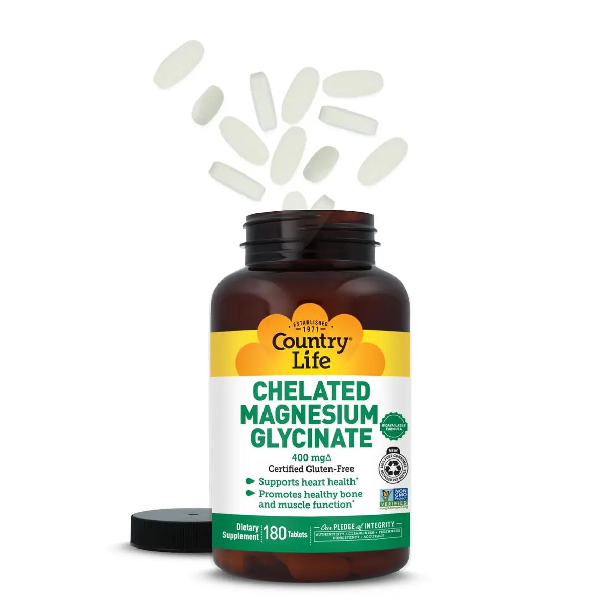 Country Life Chelated Magnesium Glycinate 400 mg | Supports Muscle & Wellness (115 characters) - view 8
