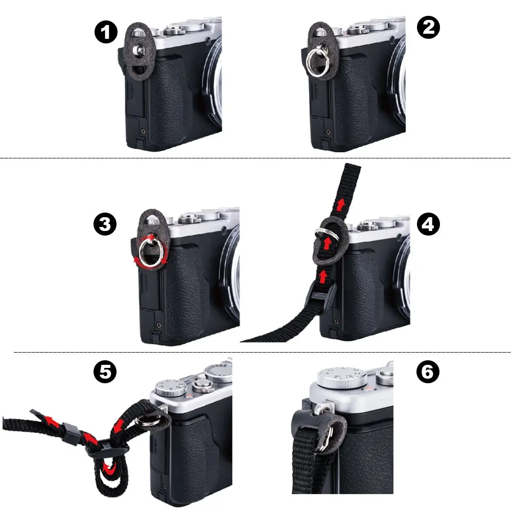 JJC Camera Strap Eyelet Lug Split O Ring Adapter & Leather Cover for Camera | Fits Most Straps ≤ 12mm Wide - view 2