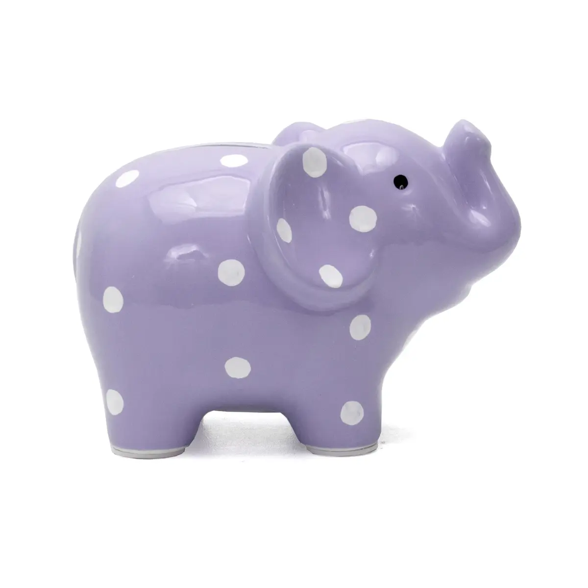 Child to Cherish Ceramic Polka Dot Elephant Piggy Bank for Girls, Lavender | Durable, Hand-Painted, Safe for Kids - view 2