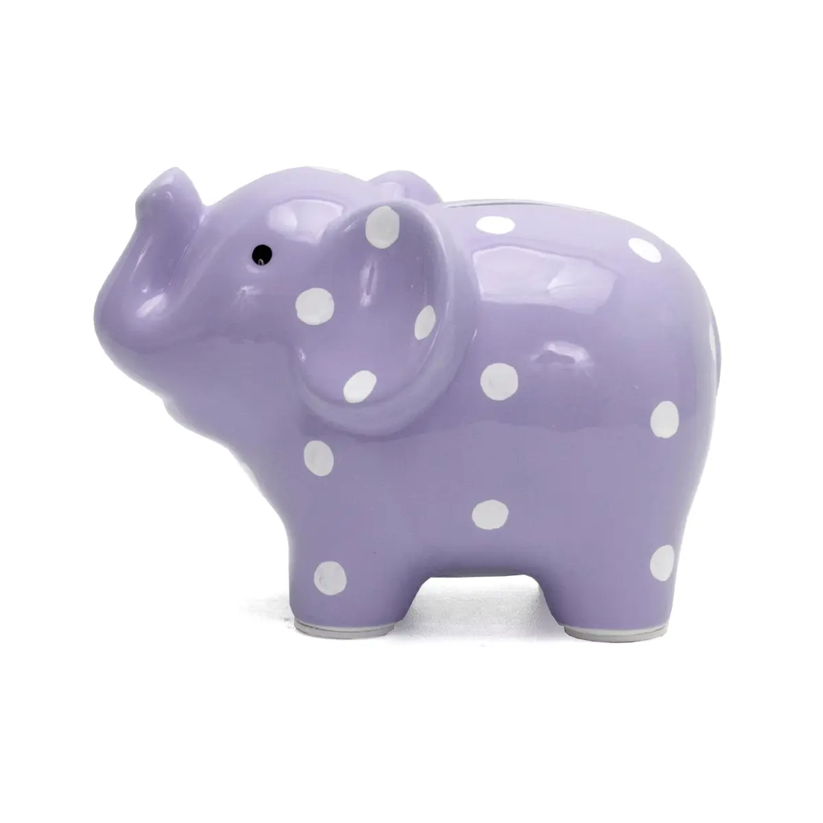 Child to Cherish Ceramic Polka Dot Elephant Piggy Bank for Girls, Lavender | Durable, Hand-Painted, Safe for Kids - view 3