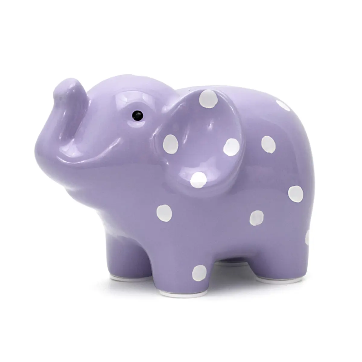 Child to Cherish Ceramic Polka Dot Elephant Piggy Bank for Girls, Lavender | Durable, Hand-Painted, Safe for Kids - view 4