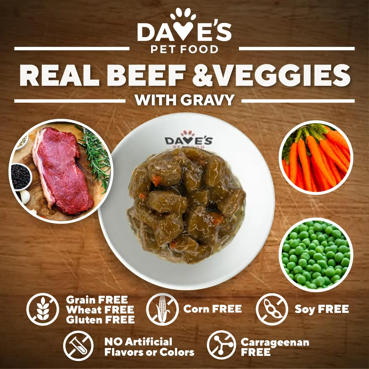 Dave's Pet Food Grain Free Wet Dog Food, Beef & Vegetable, 13.2 oz | High Protein, Grain-Free Nutrition - view 4