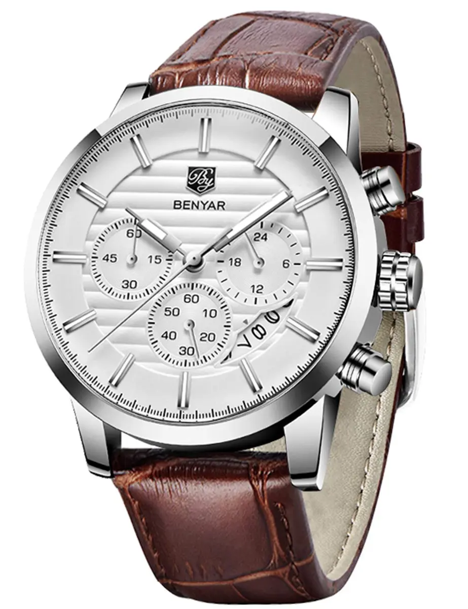 BY BENYAR Men's Analog Quartz Chronograph Watch 44mm (1.73 inch) | Water Resistant with Luminous Dial - main product image