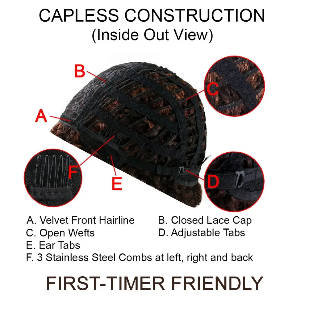 Style Icon Afro 5" Short Curly Wigs with 100% Brazilian Hair | Natural Feel & Look, Capless, 3-Color Mix - view 6