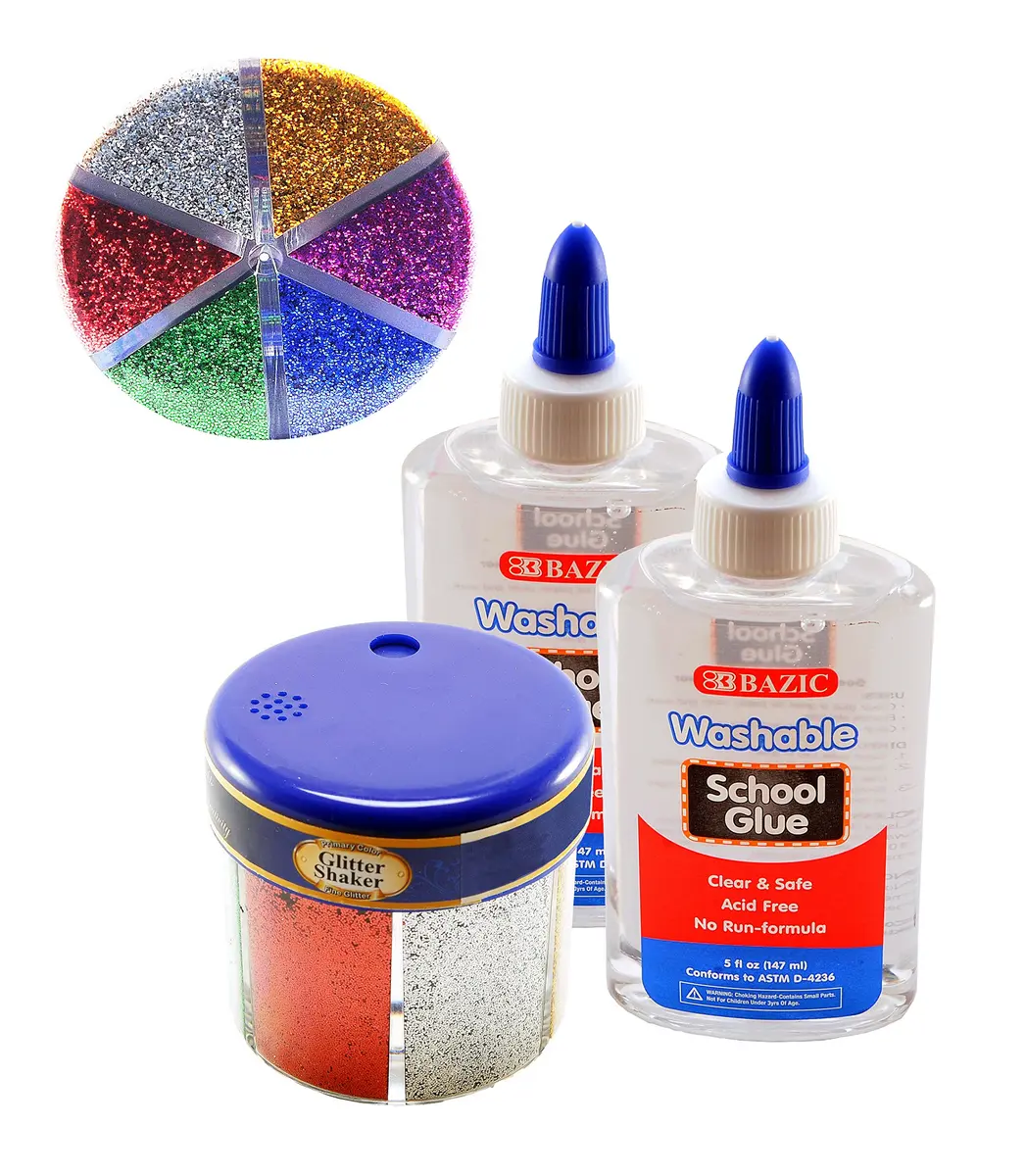 Northland Wholesale Classic Color Glitter Shaker & Washable School Glue | 60g / 2.17 oz. | Non-Toxic, Acid-Free, Washable (Colors: Blue, Green, Red, Silver, Gold, Pink) - main product image