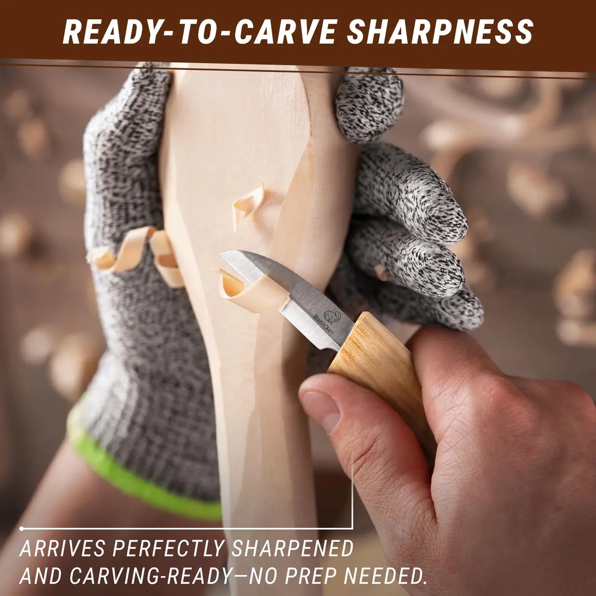 BeaverCraft Whittling Knife C2 6.5" (16.5cm) | Carbon Steel Detail Carving Tool for Beginners - view 6