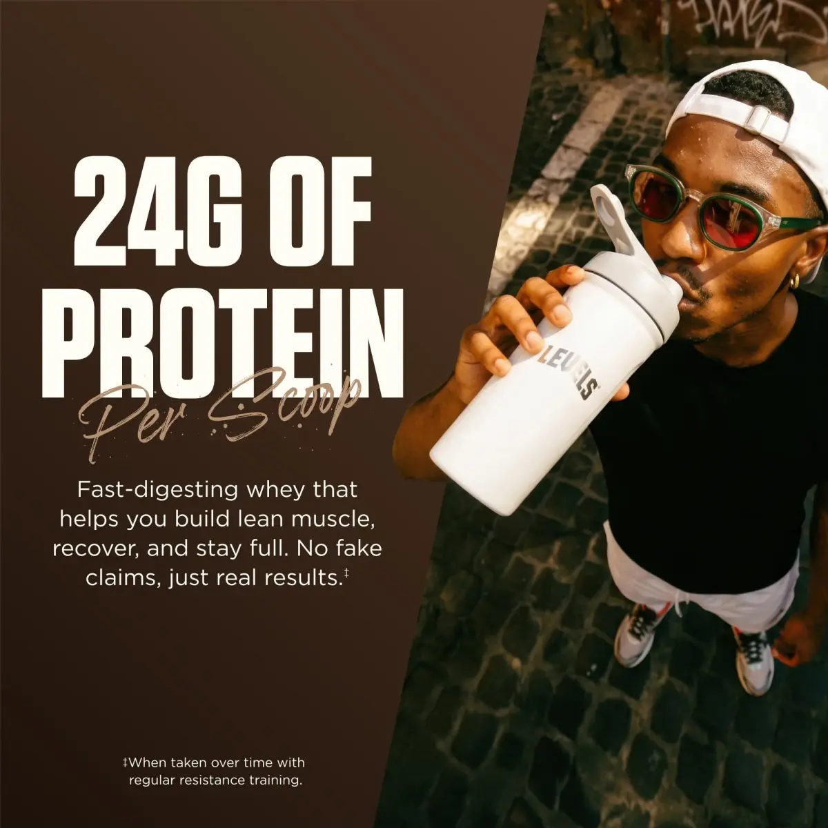 Levels Nutrition Chocolate Mocha Whey Protein Powder 907g (2lb) | Grass-Fed Dairy, 24g Protein Per Scoop - view 5