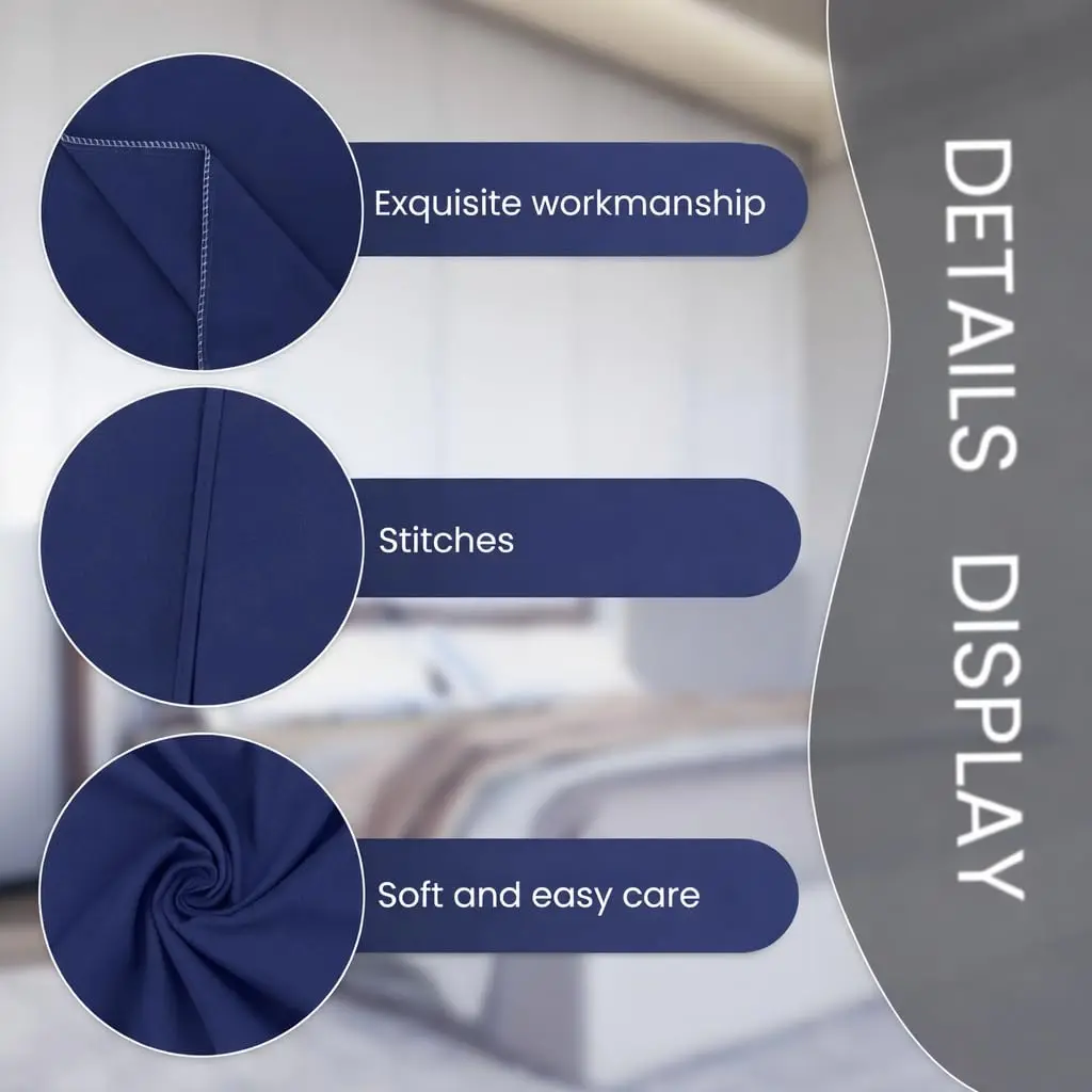 EVOLIVE Microfiber Body Pillow Cover 21"x54" Navy | Ultra Soft & Breathable - view 8