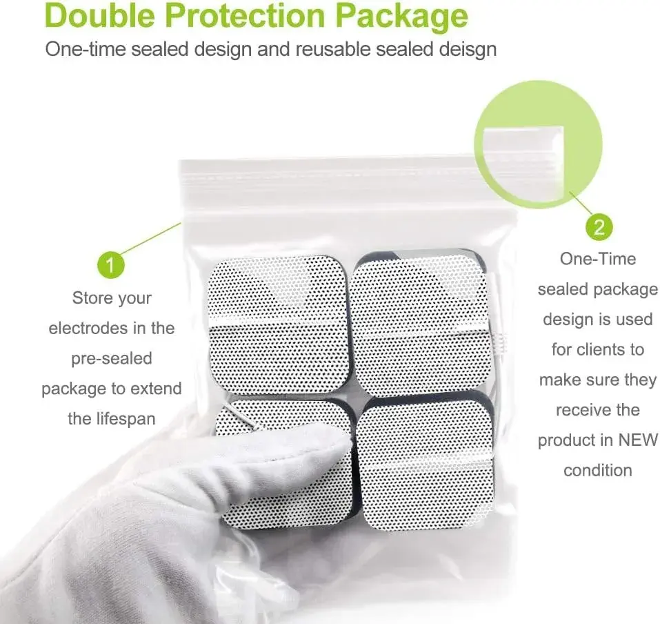 AUVON TENS Unit Electrode Pads 20-Pack | CE & ROHS Approved, Latex-Free, 2" Square - view 6