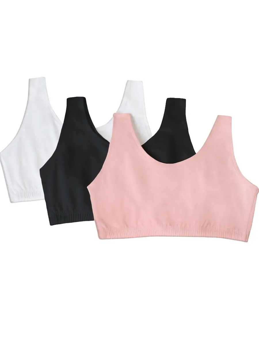 Fruit of the Loom Womens Built Up Tank Style Sports Bra | Cotton Support & Comfort (70-120 chars) - main product image
